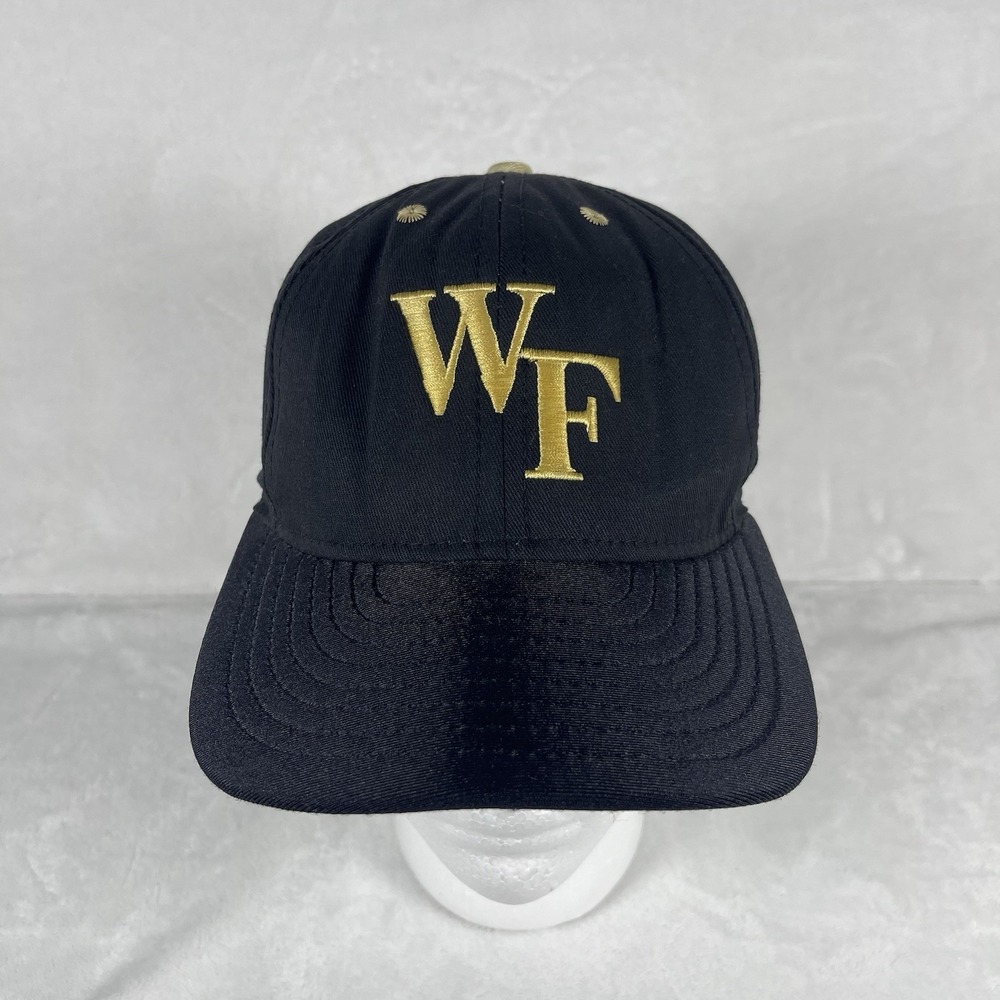Vintage Champion Wake Forest Demon Deacons Hat Cap Black Snapback 90s NCAA